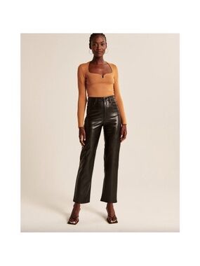 Abercrombie & Fitch Black Ankle Straight Ultra High Rise Jeans